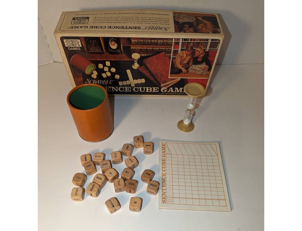 Vintage 1971 Scrabble Sentence Cube Game Selchow & Righter Retro Word Game